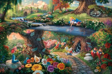 トーマス・キンケード Painting - ディズニー 不思議の国のアリス トーマス・キンケード